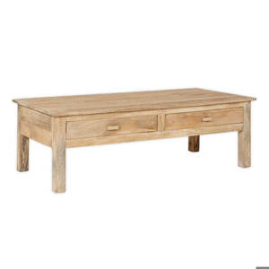 Nkuku Laali Grooved Mango Wood Coffee Table